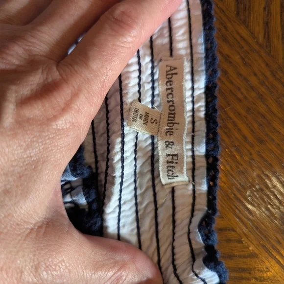 Abercrombie & Fitch Strapless Navy and White Dress. Vintage Women's Size Small - Picture 3 of 3